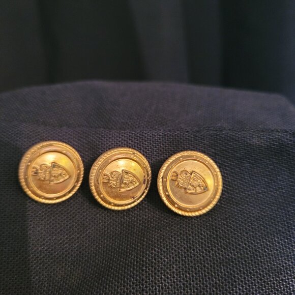 Vintage Talbots double-breasted blazer in black wool gold-toned buttons sz 10 - Picture 6 of 7